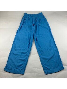A New Day Bright Blue Linen Blend Relaxed Leg Trouser 2